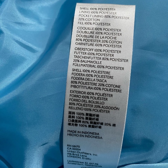 NWT BDG URBAN OUTFITTERS PUFFER JACKET ISLA LIGHTWEIGHT FUNNEL NECK  BLUE XS - Picture 6 of 7